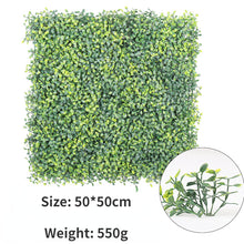 Load image into Gallery viewer, 50 * 50cm Artificial Green Plant Wall Sun Protection Milan Grass Wall Background Decoration UV Resistant Plastic Lawn
