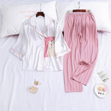 Load image into Gallery viewer, Loose Cartoon Print Women Pajamas Bat Sleeve Long Sleeve Trousers Suit Pijama
