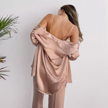 Load image into Gallery viewer, 2023 Autumn New Women Pajama Set 3 Pcs Suit Satin Pajamas
