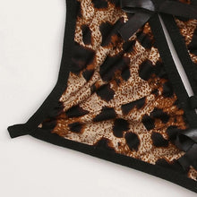 Load image into Gallery viewer, TAM Satin Silk Pajamas Leopard Print Pajamas Lingerie  Underwear Sleepwear Satin
