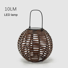 Load image into Gallery viewer, Outdoor Decoration Projection Lamp Rattan round Lantern Ambience Light Solar Garden Lamp
