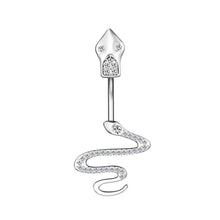 Load image into Gallery viewer, Gecko Snake Belly Button Ring CZ Crystal Surgical Steel Navel Rings 14g Piercing Body Jewelry
