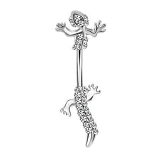 Load image into Gallery viewer, Gecko Snake Belly Button Ring CZ Crystal Surgical Steel Navel Rings 14g Piercing Body Jewelry
