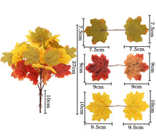 Load image into Gallery viewer, 5PCs Simulation Maple Leaf Bouquet Halloween Decorative Leaves Decorative Greenery
