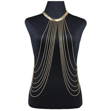 Load image into Gallery viewer, Women Sexy Multilayer Long Tassel Body Chains Necklace Punk Golden Bikini Beach Jewelry

