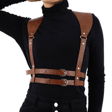 Load image into Gallery viewer, Fashion Punk Leather Harness Belt Strap Girdle Sexy Women Handmade Belt Decorative Shirt Dress Vest Harness Belt
