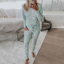 Load image into Gallery viewer, Fashion Star Pattern Long Sleeve Top Pants Women's Home Sleepwear Pajamas Set
