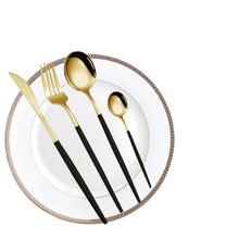 Load image into Gallery viewer, Portuguese Stainless Steel Tableware for 6 People 24-Piece Set Western Food/Steak Knife, Fork and Spoon Gift Set
