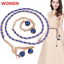 Load image into Gallery viewer, Women's Lady Fashion  Metal Chain Pearl Style Belt Body Chain
