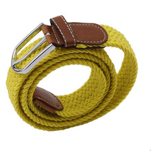 Load image into Gallery viewer, Elastic Pin Buckle Woman Waistband Solid Strap Man Canvas Knitting Waist Belt
