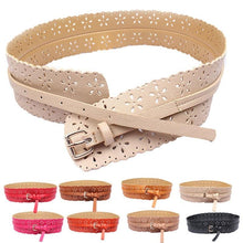 Load image into Gallery viewer, Womens Fashion Hollow Flower Wide Waistband Women Belt Dress Adornment
