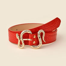 Load image into Gallery viewer, Beatit Women Fashion Waist Belt Snake Design Belt Thin Buckle Leather Waistband
