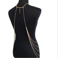 Load image into Gallery viewer, European and American Metal Large Collar Necklace Exaggerated Personality Tassel Body Chain
