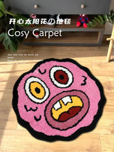 Load image into Gallery viewer, Cherry Bomb Rug Pink Handmade Tufted Carpet Room Decor Kawaii Rug Small Rugs for Bedroom Cartoon Circle Punch Needle Rug
