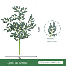 Load image into Gallery viewer, 5PCs Single Eucalyptus Tofu Pudding Banyan Leaves Artificial Green Plant Desktop Ornaments
