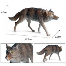 Load image into Gallery viewer, Simulation of wild animals grey wolf series PVC model toys
