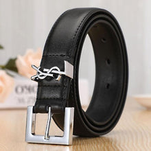 Load image into Gallery viewer, Leather Letter Belts Smooth Buckle Women Belt All-match Ladies Casual Belts Women Fashion Simple Chic Belts

