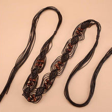 Load image into Gallery viewer, Fashion All-match Ladies Belt Retro Hand-woven Wide Waist Chain Knotted Beaded Belt
