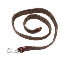 Load image into Gallery viewer, Men's Causal Leather Covered Buckle Woven Elastic Stretch Golf Wide Canvas Belts
