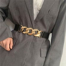 Load image into Gallery viewer, Fashion Women's Chain Belt Waist Elastic Belt Dress Coat Decorative Belt
