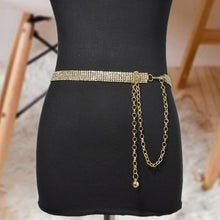 Load image into Gallery viewer, Belts For Women Chain Stretchy Strap Metal Designer Belts Luxury Diamond Waistband Femme
