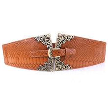 Load image into Gallery viewer, Home Supplies Pin Buckle Women Fashion Elastic Wide Belt Elastic Crocodile Belt
