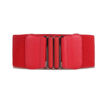 Load image into Gallery viewer, Fashion Womens Ladies Faux Leather Wide Elastic Buckle Thin Waist Belt Hot
