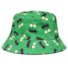 Load image into Gallery viewer, Pickle Rick Cotton New Bucket Hat Rick Fishing Cap US Anime Cotton print Fisherman Bob Hat Sun Fishing boonie Hat
