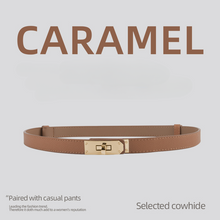 Load image into Gallery viewer, Thin Belt Women's Genuine Leather Korean Fashion Girdle Thin Belt Women's with Dress Decoration
