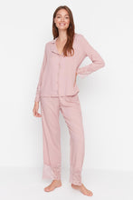 Load image into Gallery viewer, Powder Lace Detailed Woven Pajamas Set THMAW22PT0138
