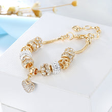 Load image into Gallery viewer, Platform  Light Gold Alloy Large-Hole Bead Bracelet Panjia Style Bracelet
