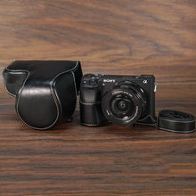 Load image into Gallery viewer, PU leather case Camera Bag for Sony A6000 ILCE-6100 A6100 A6400 A6300 ILCE-6400 protective Cover Pouch With Battery Opening
