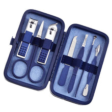 Load image into Gallery viewer, Jgj Stainless Steel Nail Clippers Blue Nail Clippers Set Gift Nail Scissors 7-Piece Set
