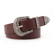 Load image into Gallery viewer, Women's Retro Pin Buckle Belt Vintage Carved  PU Leather Gothic Casual Fashion All-Match Belt Dress Waistband Luxury
