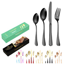 Load image into Gallery viewer, Stainless Steel Tableware Knife, Fork and Spoon 24-Piece Set Hotel Western Tableware Steak Knife, Fork and Spoon Gift Set
