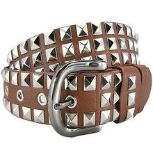 Load image into Gallery viewer, Mens Womens Belt Punk Wide Studded Bonded Leather Belt Pyramid Conical Stud Rivet
