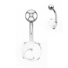 Load image into Gallery viewer, Navel Rings Crystal Belly Button Ring Bar Body Piercing Jewelry 16G Opal Navel Button Belly Rings
