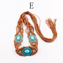 Load image into Gallery viewer, 1PC Casual Women Braided Belt Wooden Bead Waistband Tassels Rope Ethnic Colourful Fashion
