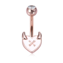 Load image into Gallery viewer, 14G Belly Ring Stainless Steel Devil Heart Horn Cross Navel Jewelry Sexy Body Piercing Gift
