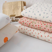 Load image into Gallery viewer, 50X135cm Soft Floral Pajamas Nightdress Cotton Gauze Fabric Rose Printed Crepe Cotton Long-sleeved Ins Style Homewear Fabric
