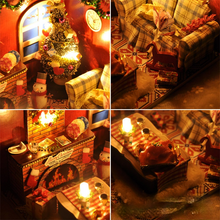 Load image into Gallery viewer, DIY Mini Doll House Christmas Dust Cover with Light
