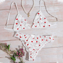 Load image into Gallery viewer, Underwear Fashion Ladies Sexy Kiss-Skinned Ding Sexy Lingerie Love Flower Pajamas Set

