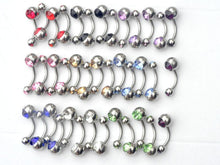 Load image into Gallery viewer, 10Pcs Belly Button Rings Crystal Surgical Steel Body Jewelry Belly Piercing Sex Real Navel Rings Piercing
