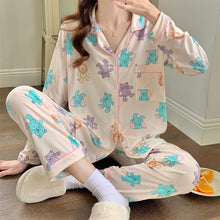 Load image into Gallery viewer, INS Style Cartoon Cute Bear Women's Pajamas Long Sleeve Sweet Casual Long Sleeve Pants Loungewear
