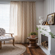 Load image into Gallery viewer, Floral Printed Curtain Hollow Curtains American Crochet with Tassels Curtain for Living Room Plain Door Curtain Bay Window
