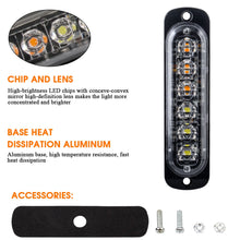 Load image into Gallery viewer, led strobe light Flashing Grille Lights Car emergency light 6LED WARN LIGHT police lights for car TRUCK strobe led light 12v 24v

