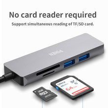 Load image into Gallery viewer, 5 in 1 Docking Station Type-C to HDMI 4K + USB 3.0 + SD + Micro SD TF Card Reader Extension Hub 5Gbps USB-C Splitter Multi-function Adapter Data Hub
