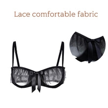 Load image into Gallery viewer, Varsbaby Open Cup Bra Sexy Mesh Underwire Helf Bralette
