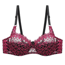 Load image into Gallery viewer, Women Lace Embroidery Sexy Transparent Women Underwear Bra Plus Size Brassiere Bralette Color Patchwork Bra
