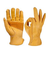 Load image into Gallery viewer, Gloves Outdoor Labor Protection Gardening Welding High Temperature Resistant Wear-Resistant Half Leather Gloves
